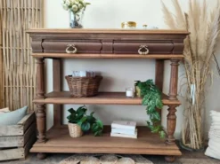 Console desserte meuble d'appoint en chêne massif