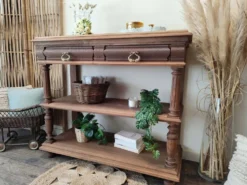 Console desserte meuble d'appoint en chêne massif