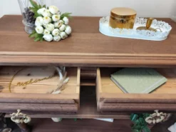 Console desserte meuble d'appoint en chêne massif