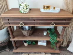 Console desserte meuble d'appoint en chêne massif