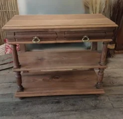 Console desserte meuble d'appoint en chêne massif
