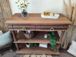 Console desserte meuble d'appoint en chêne massif