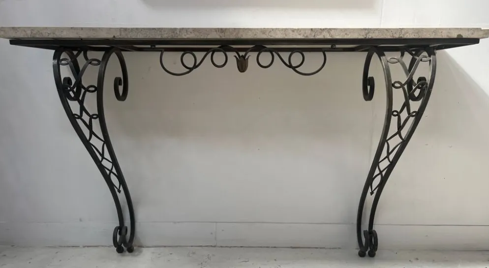 Console de style Art Déco en fer forgé martelé XX siècle