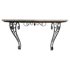 Console de style Art Déco en fer forgé martelé XX siècle