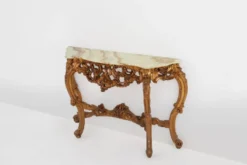 Console de style Louis XV du 20ème siècle avec plateau en marbre, France, années 1970.