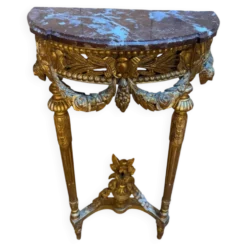 Console de style Louis XVI en bois doré et sculpté