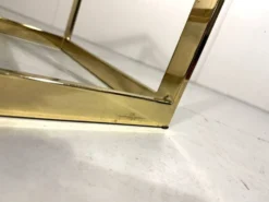 Console à deux niveaux en laiton et verre biseauté, années 1970