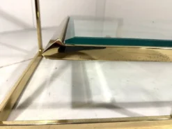Console à deux niveaux en laiton et verre biseauté, années 1970
