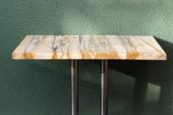 Console d'époque art déco en onyx et acier