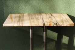 Console d'époque art déco en onyx et acier