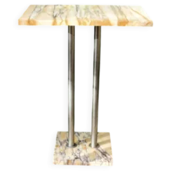 Console d'époque art déco en onyx et acier