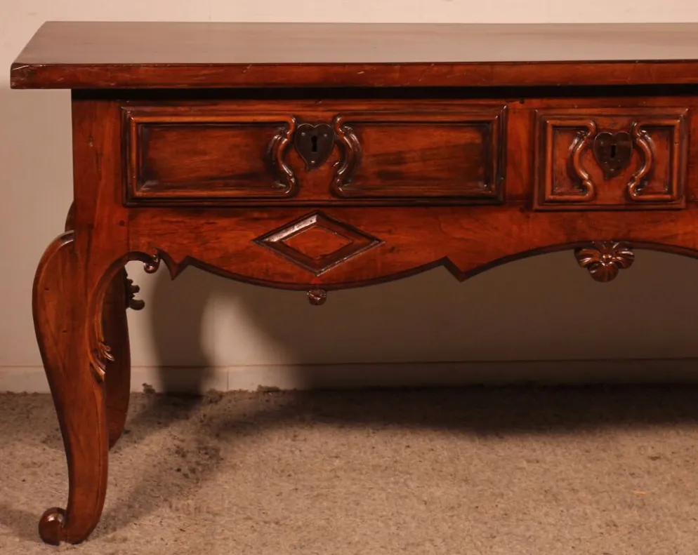 Console d'époque Louis XV Trois Tiroirs -espagne-18° Siècle