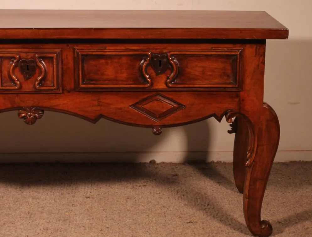 Console d'époque Louis XV Trois Tiroirs -espagne-18° Siècle