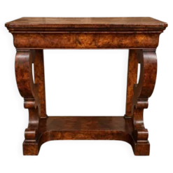 Console d’époque Restauration en loupe d'orme – XIXe siècle (ombp)