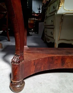 Console d’époque Restauration en acajou – Dessus de marbre – XIXe siècle