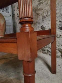 Console en acajou antique avec tiroir et étagère, table de service française, vers 1900