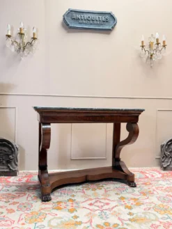 CONSOLE EN ACAJOU D’ÉPOQUE RESTAURATION XIX EME SIÈCLE