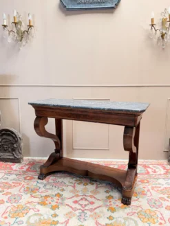 CONSOLE EN ACAJOU D’ÉPOQUE RESTAURATION XIX EME SIÈCLE
