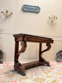 CONSOLE EN ACAJOU D’ÉPOQUE RESTAURATION XIX EME SIÈCLE