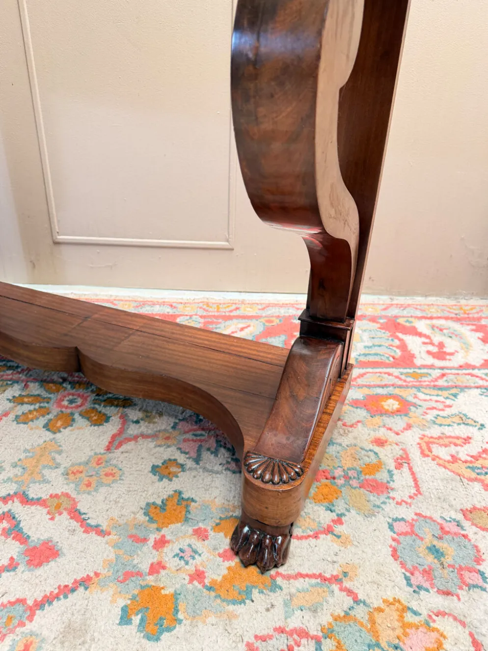 CONSOLE EN ACAJOU D’ÉPOQUE RESTAURATION XIX EME SIÈCLE