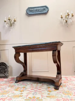 CONSOLE EN ACAJOU D’ÉPOQUE RESTAURATION XIX EME SIÈCLE