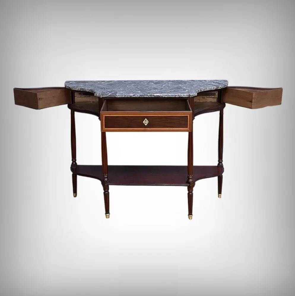 Console en acajou et marbre, époque Louis XVI – fin XVIIIe