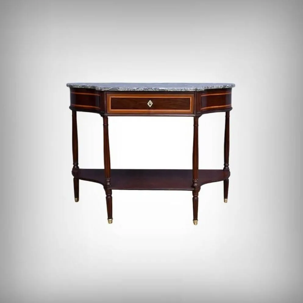 Console en acajou et marbre, époque Louis XVI – fin XVIIIe