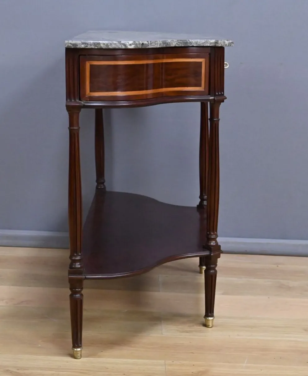 Console en acajou et marbre, époque Louis XVI – fin XVIIIe
