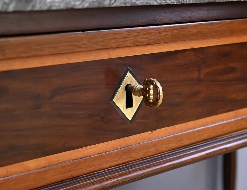 Console en acajou et marbre, époque Louis XVI – fin XVIIIe