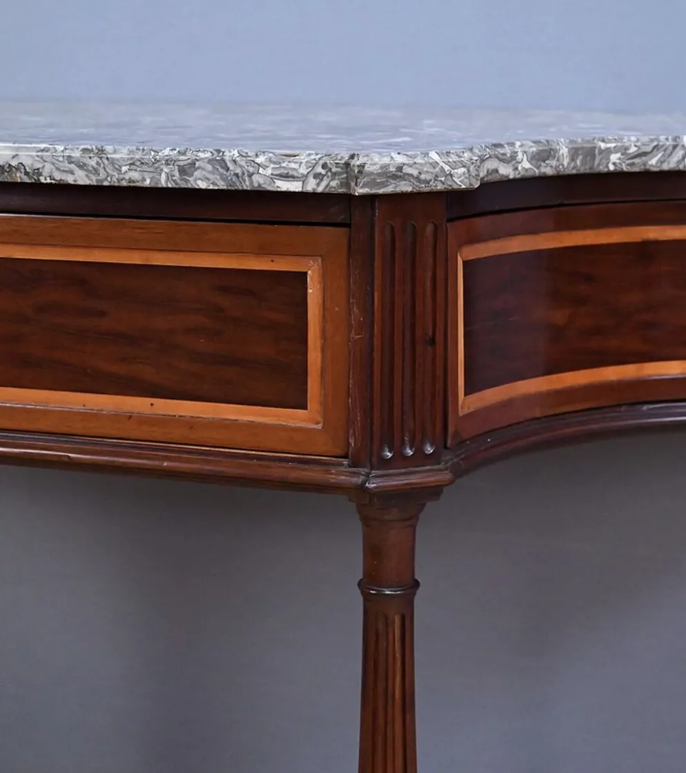 Console en acajou et marbre, époque Louis XVI – fin XVIIIe