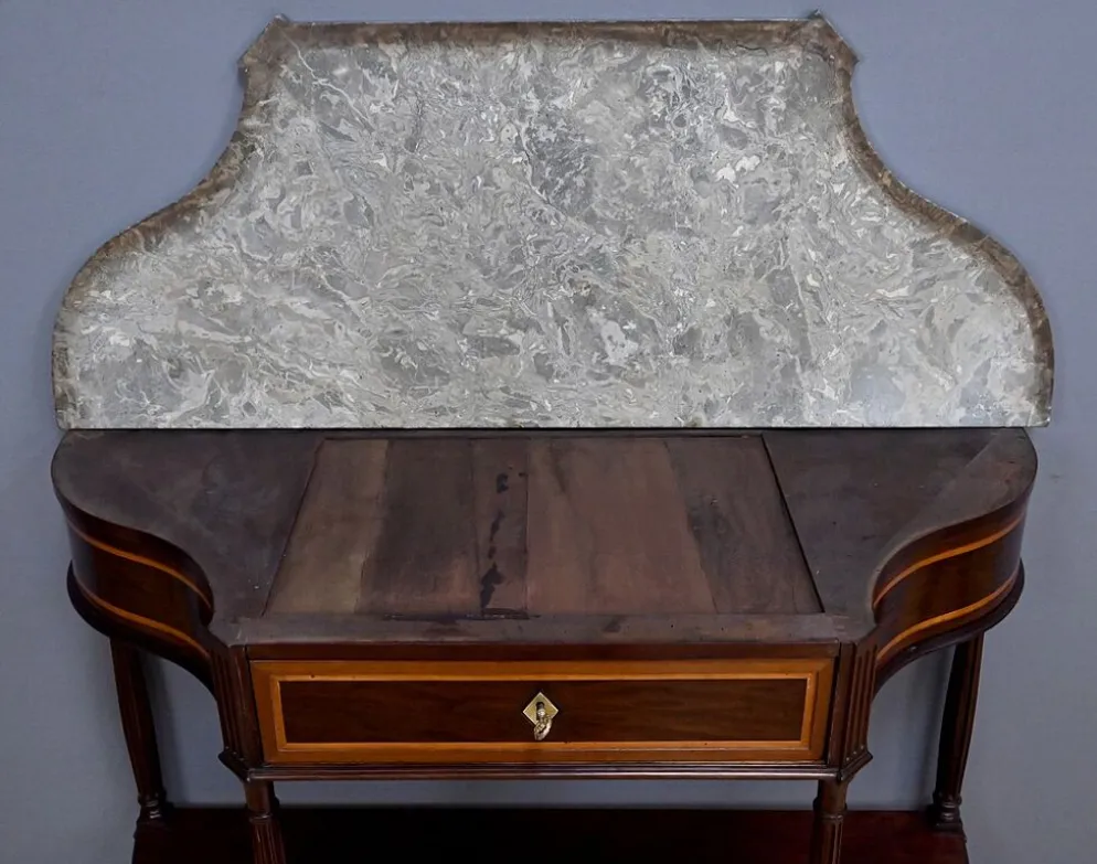 Console en acajou et marbre, époque Louis XVI – fin XVIIIe