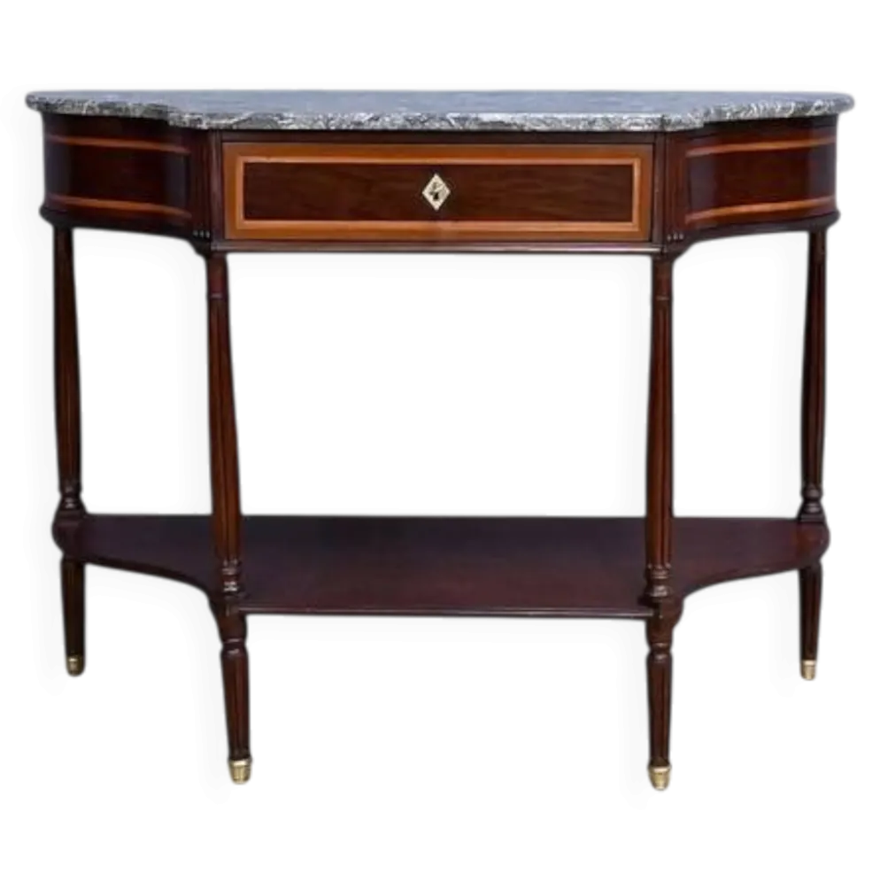 Console en acajou et marbre, époque Louis XVI – fin XVIIIe