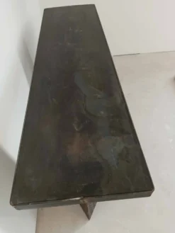 Console en acier et plateau massif
