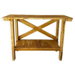 Console en bois, patine jaune