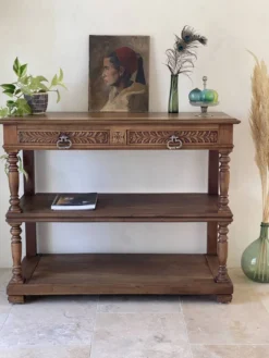 Console en chêne massif style Henri II