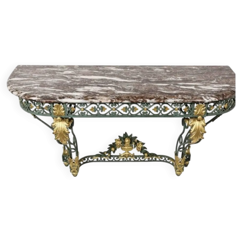 Console en fer forgé de style Louis XV, XIXÈME