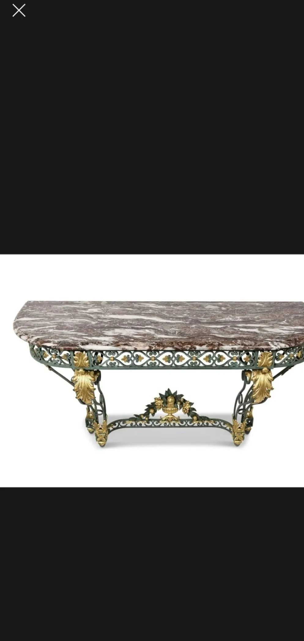Console en fer forgé de style Louis XV, XIXÈME