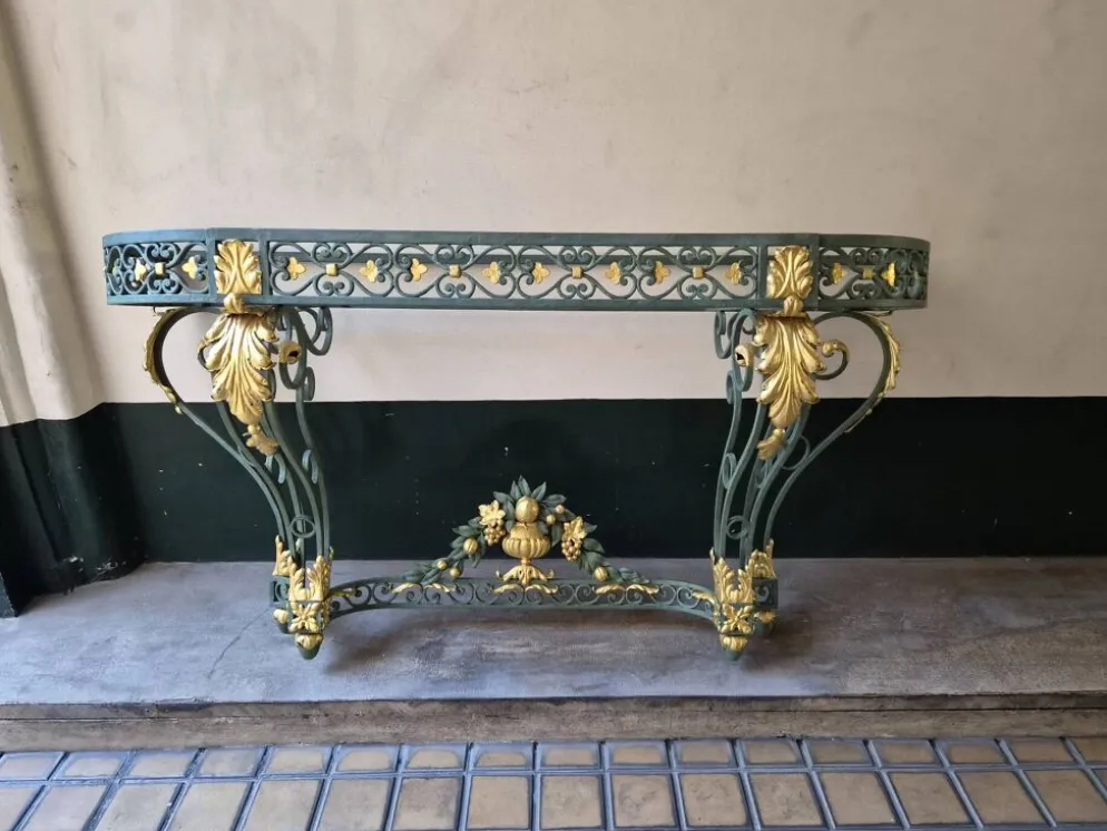 Console en fer forgé de style Louis XV, XIXÈME