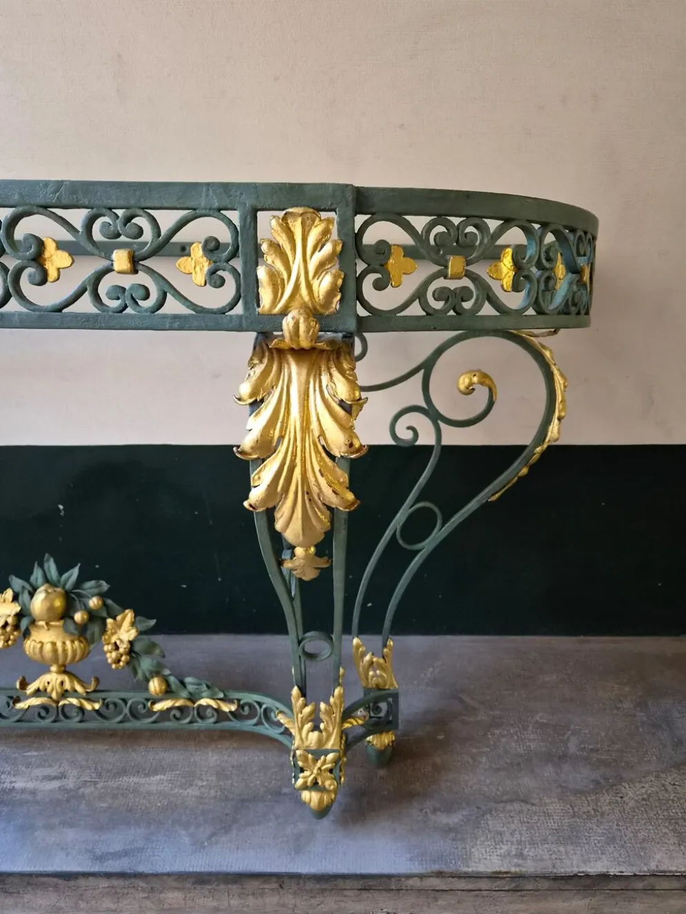 Console en fer forgé de style Louis XV, XIXÈME
