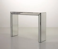 Console en miroir argenté minimaliste et exclusive, fabriquée à la main, objet d'art