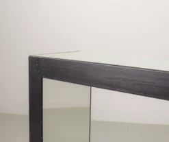 Console en miroir argenté minimaliste et exclusive, fabriquée à la main, objet d'art