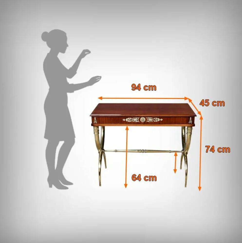 Console en placage d’acajou, style Empire – 1re partie XXe