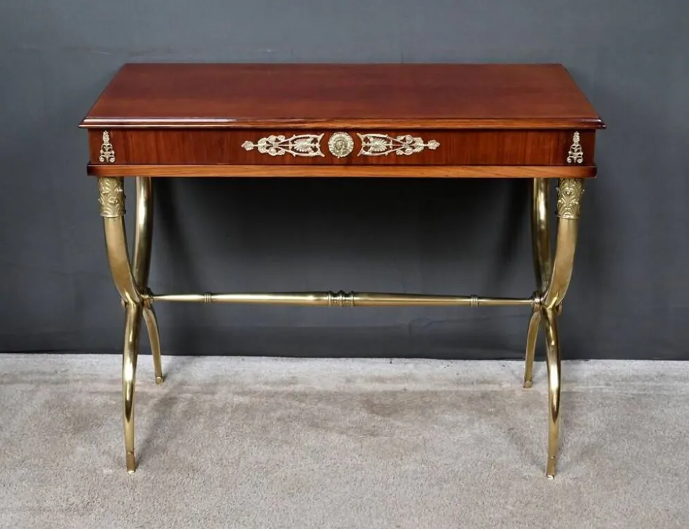 Console en placage d’acajou, style Empire – 1re partie XXe