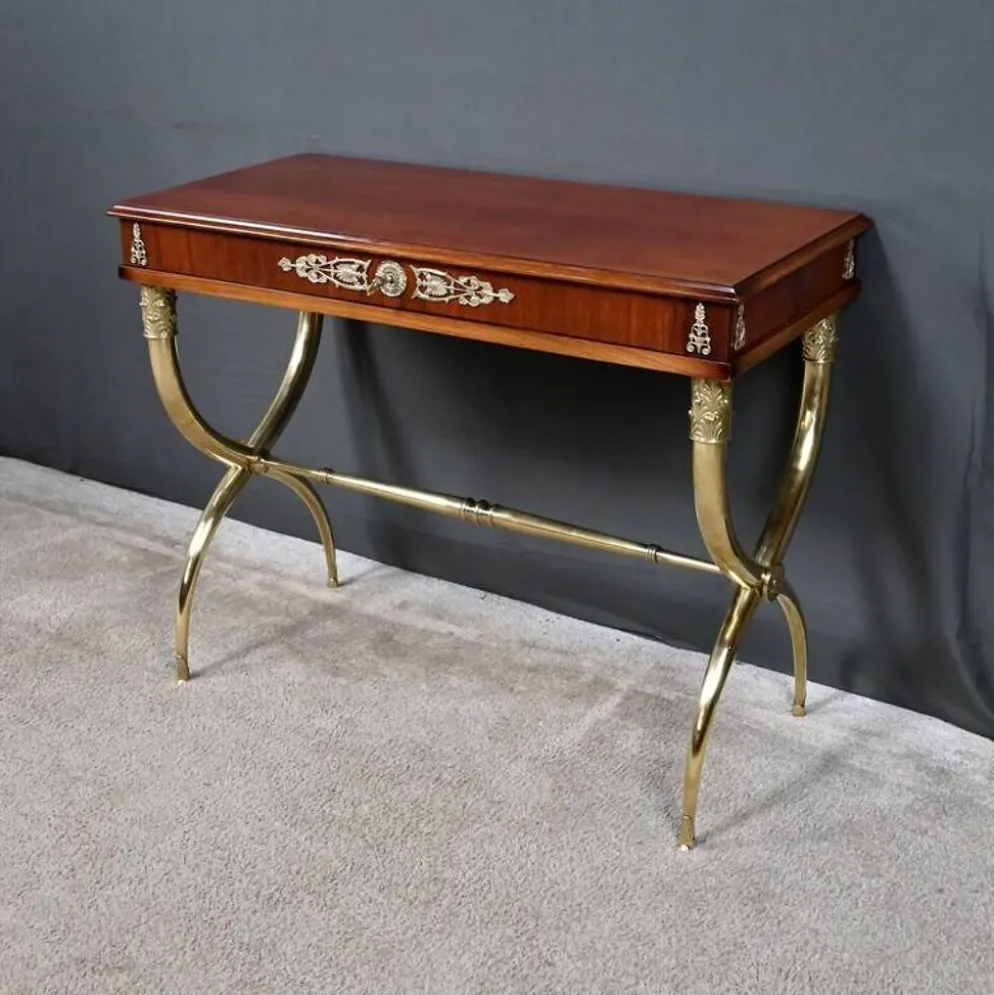 Console en placage d’acajou, style Empire – 1re partie XXe