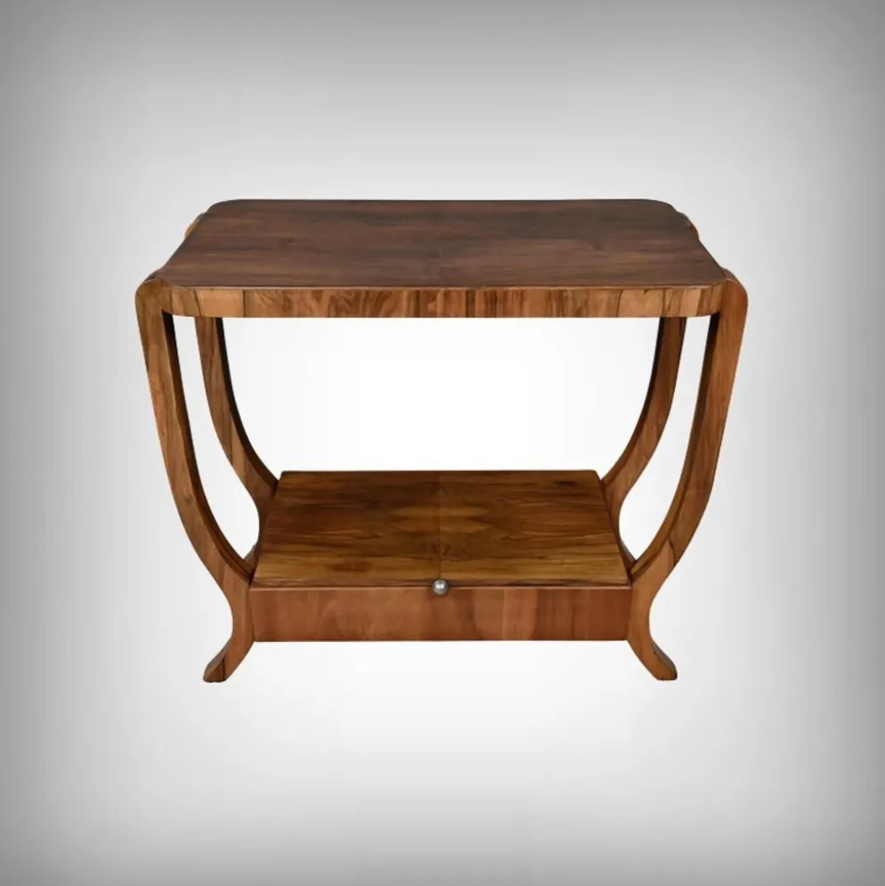 Console en placage de noyer, style art déco – XXe