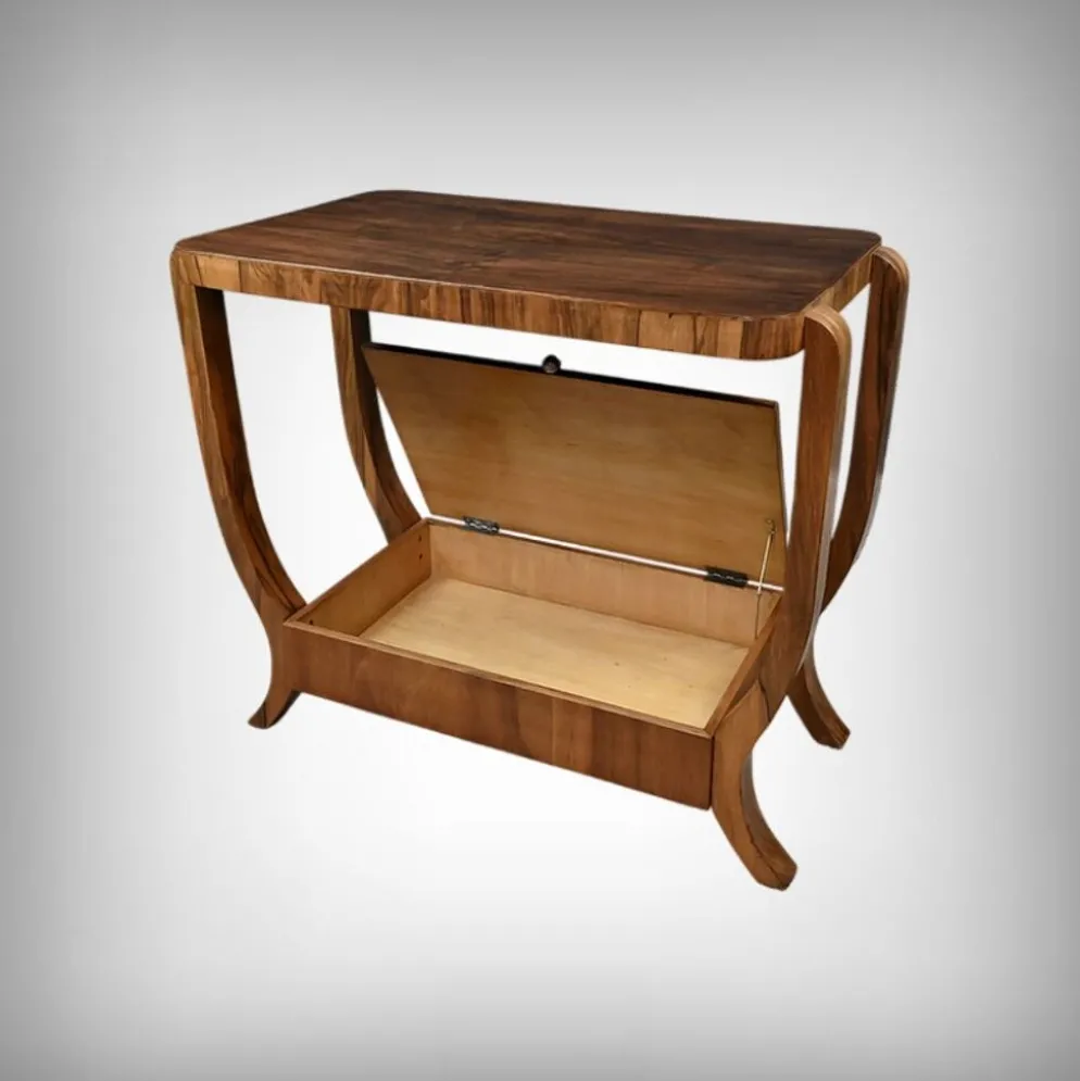 Console en placage de noyer, style art déco – XXe