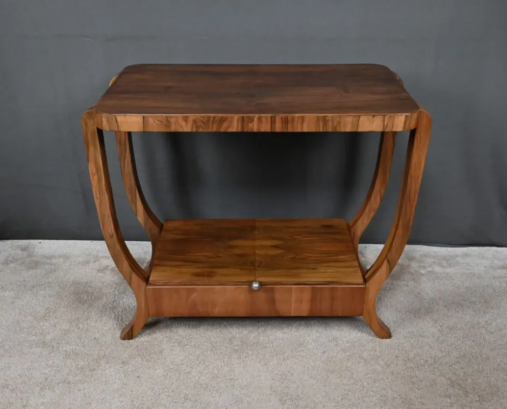 Console en placage de noyer, style art déco – XXe