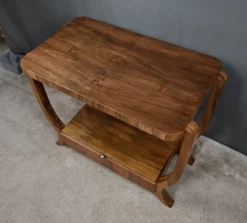 Console en placage de noyer, style art déco – XXe
