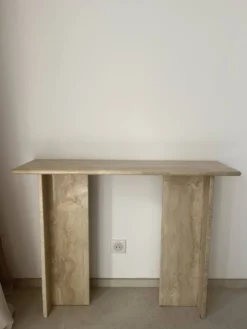 Console en travertin poli design style vintage console travertin brut