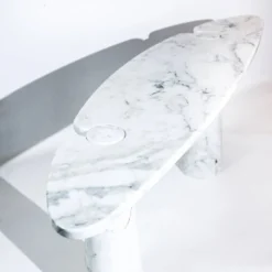 Console Eros en marbre de Carrare blanc par Angelo Mangiarotti pour Skipper, années 1970